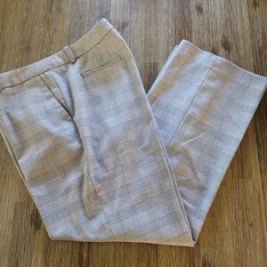 Calvin Klein Womens Black And White Plaid Career Pants Trousers Sz 12 Inseam 28"